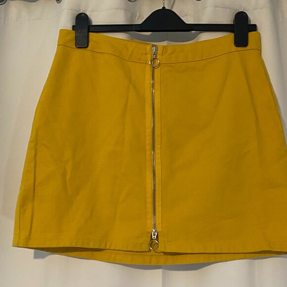 Urban Outfitters BDG Yellow high-waisted A-line Mini skirt, size Large - Picture 3 of 5